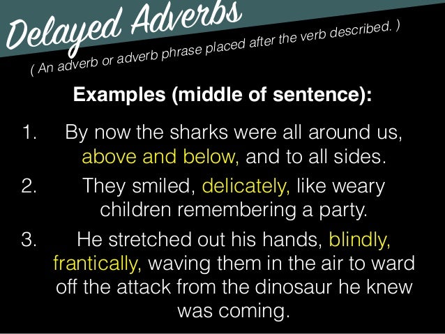 Delayed Adjectives And Adverbs