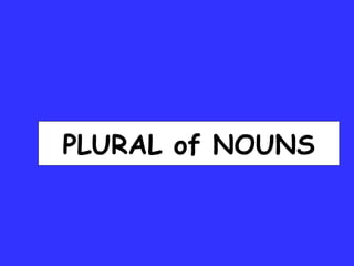 PLURAL of NOUNS 