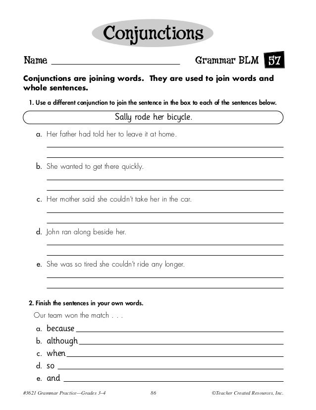 Printables Teacher Created Materials Inc Worksheets grammar practice g3 4 120629085757 phpapp01