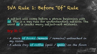 Sva Rules.pdf Grammar - subject verb agreement | PDF