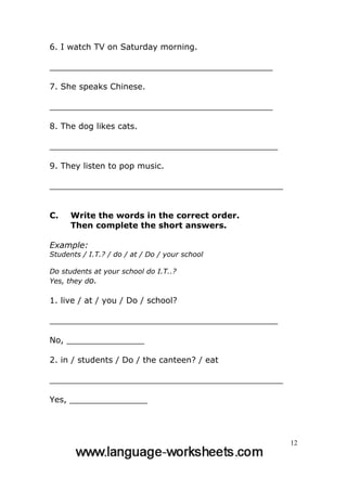 grammar worksheets