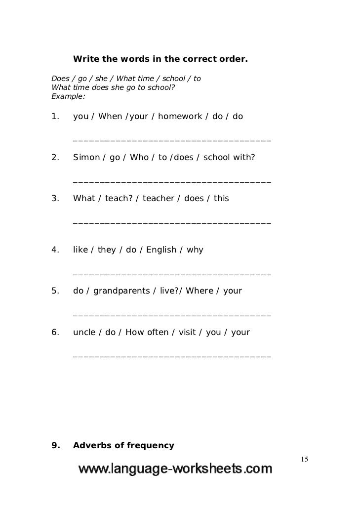 Grammar Worksheets