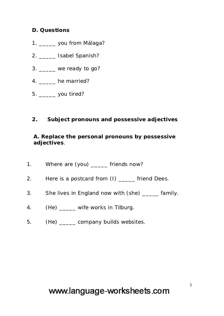 Grammar worksheets
