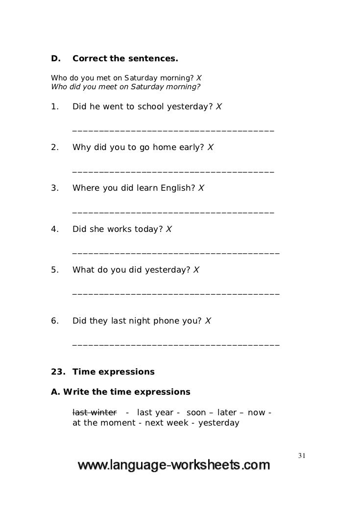 Grammar Worksheets Grammar Worksheets