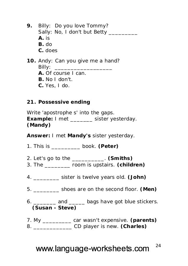 Grammar Worksheets Secondary