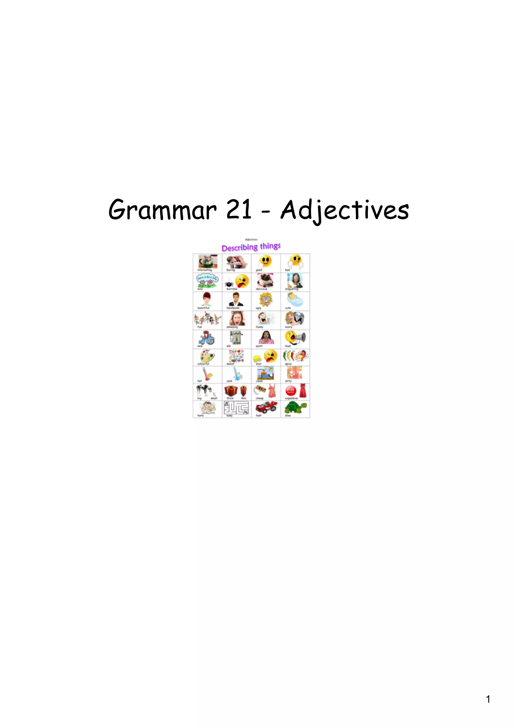 Grammar 21 Adjectives Pdf