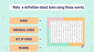 Grammar and lexis tkt