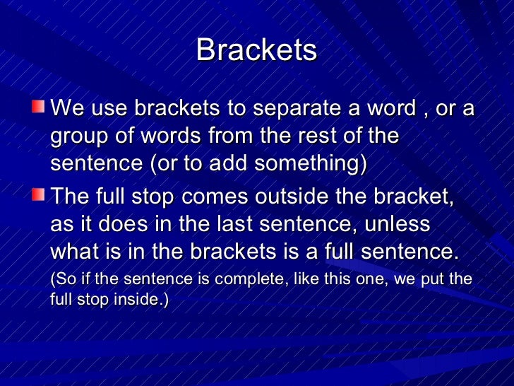 Grammar and punctuation
