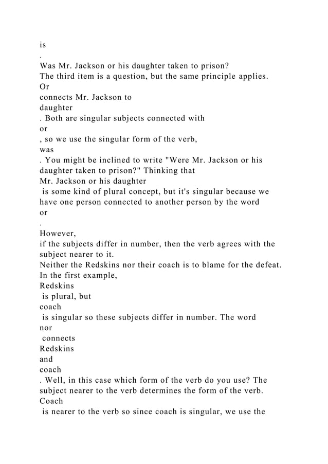 Grammar Assignment 1 Subject and Verb AgreementIntroduction to As.docx