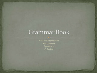Nolan Rinderknecht Mrs. Linares Spanish 3 1st Period Grammar Book 
