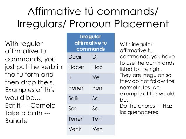 affirmative tu commands
