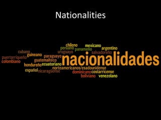 Nationalities
 