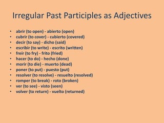 14. IOPsAnswers the question to whom or for whom. IOPs are: me, te, le, nos, os, les. Because you can’t have two “l” IOP/DOP le and les can be changed to se.Example: I gave it to her. Se lo di!   Gave=verb=di  it=DOP=lo  her=IOP=se
