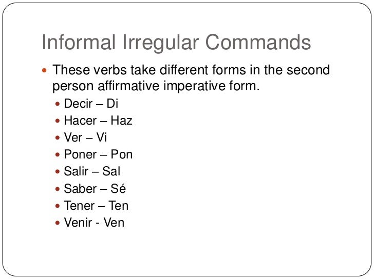 grammar book semester 2 poner in command form