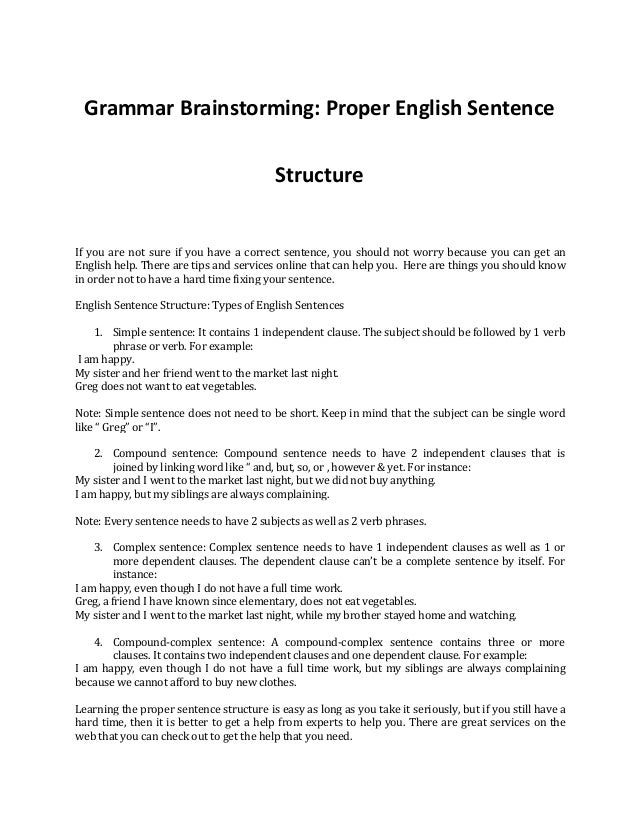A Complete Guide On Proper English Sentence Structure A Complete Guide On Proper English Sentence Structure