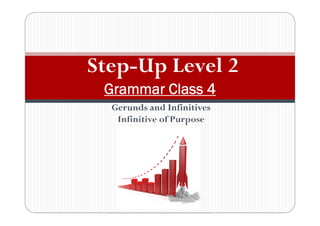 Gerunds and Infinitives
Infinitive of Purpose
Step-Up Level 2
Grammar Class 4
 