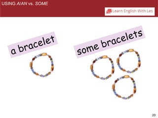 20 
USING A/AN vs. SOME 
 