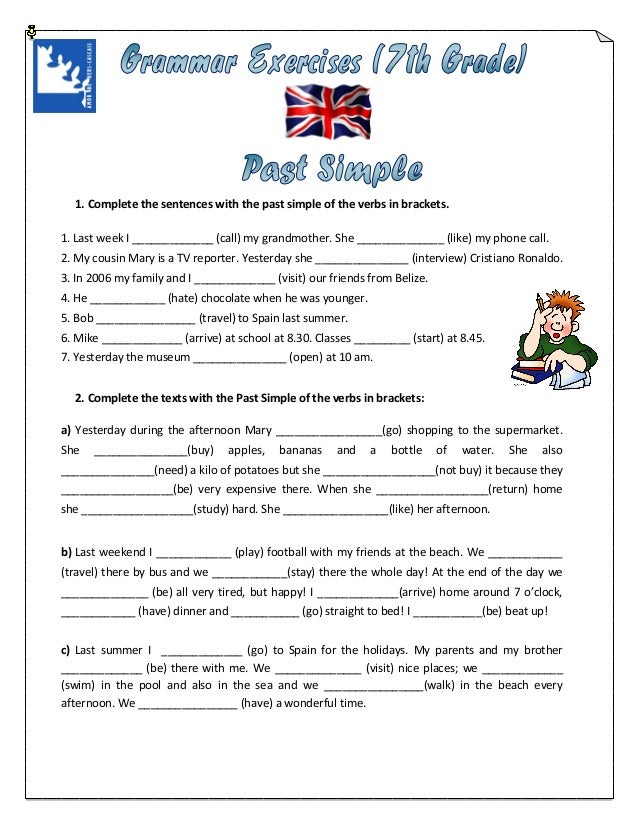 Grammar Exercises 7th January