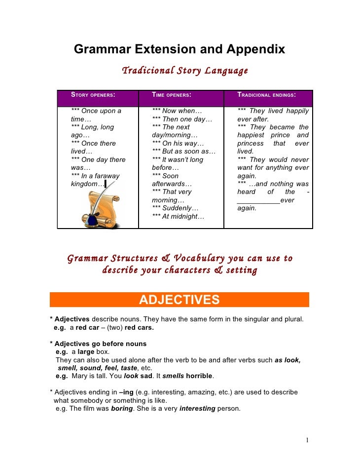 Grammar extension and appendix lina