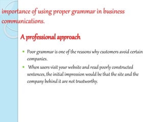Role of Grammar in Communication | PPTX