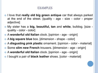 order of adjectives | PPTX