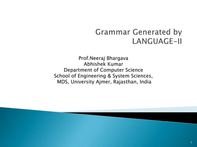 Grammar generated by language iii | PPTX | Programming Languages ...