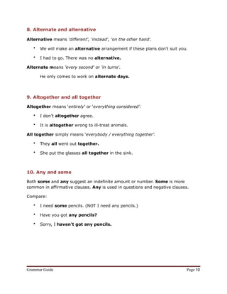Alternative Clause Example The 2016 Grammar Guide | PDF
