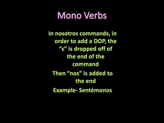 Conocervs.SaberKnowledge of a noun (person, place, orthings)  Knowledge of factsorinformationExample- Carlos sabe mucho información sobre perros.Example- Carlos conoce Nina. 