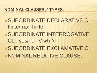 GRAMMAR II. CLAUSES | PPTX