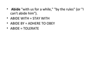 Abide Example Grammar ii prepositions and conjunctions | PPT