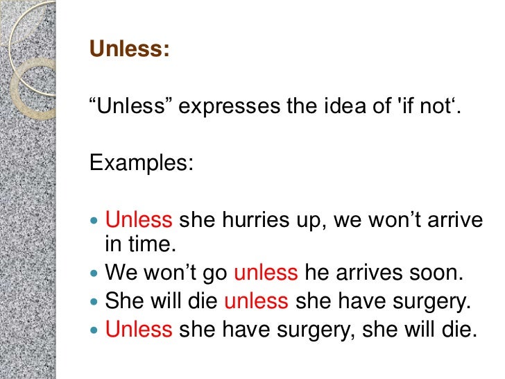 Use Of Sentence Unless at Lydia Christopher blog