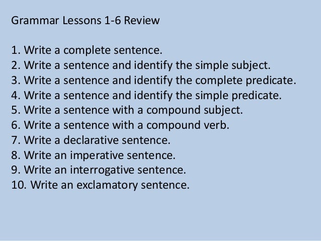 Grammar Lessonssentences