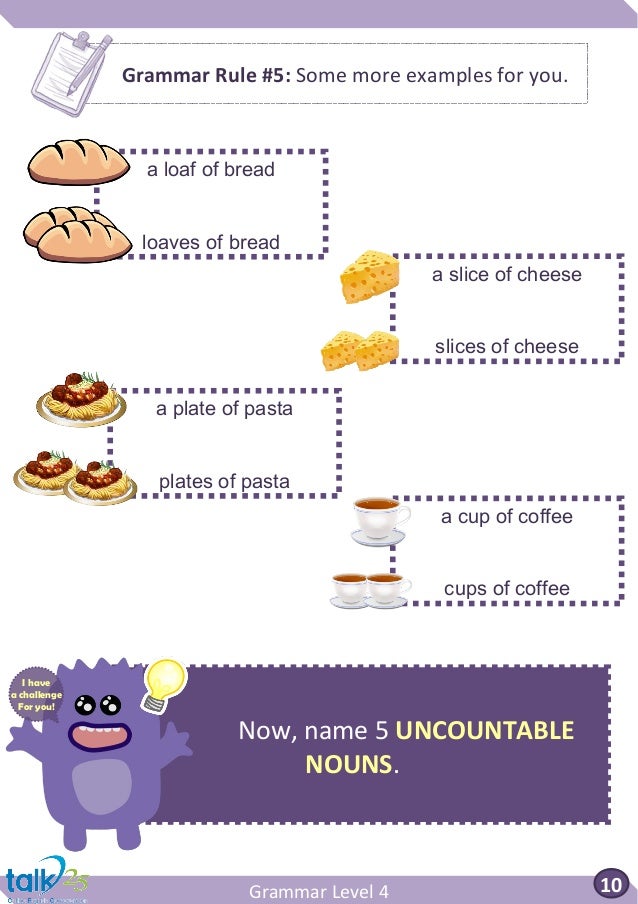 Grammar level 4 unit 1_lesson 2_countable and uncountable nouns