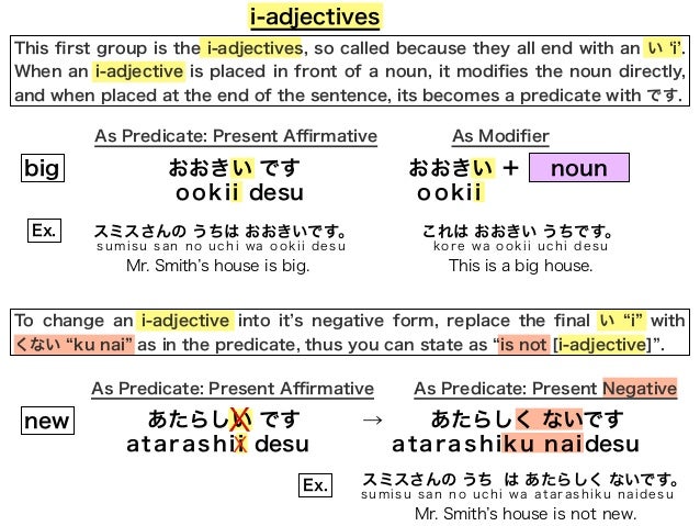 japanese adjectives short form negative japanese