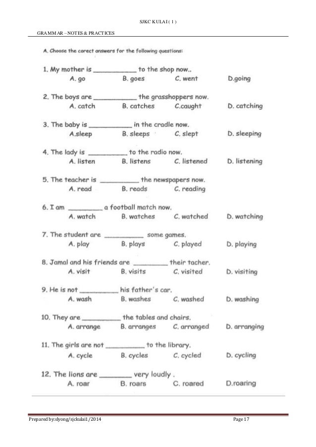 grammar notes practices