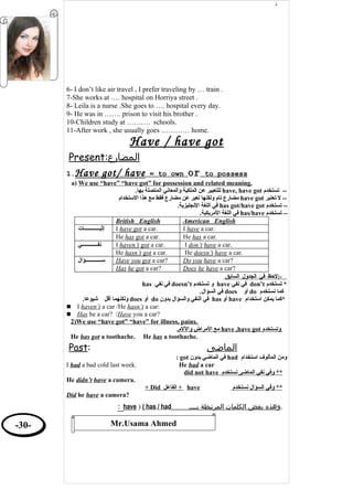 English Grammar - قواعد اللغة الانجليزية