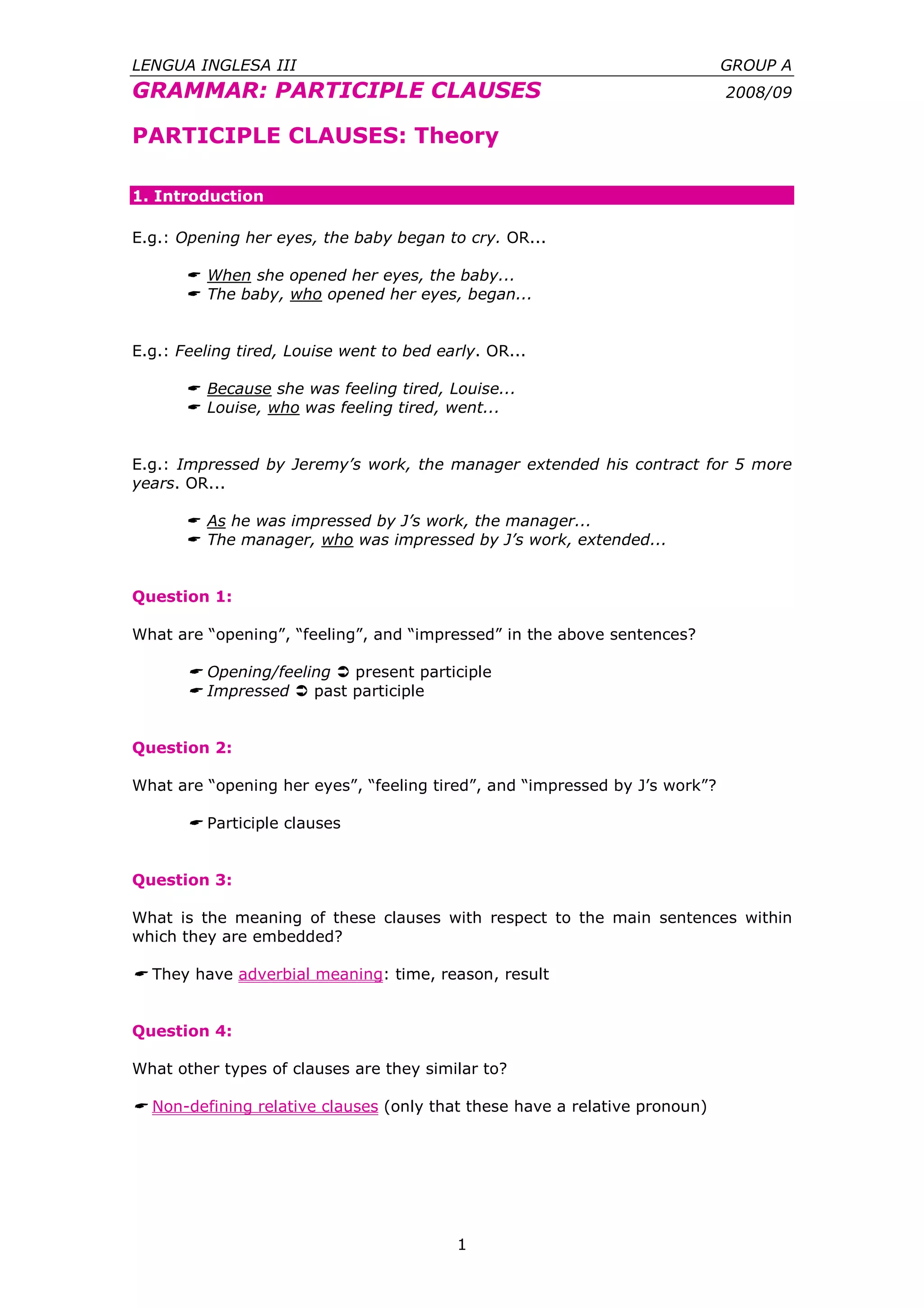 grammar_participle_clauses.pdf | North America Travel | Travel Locations