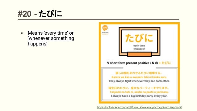 Grammar Points For Jlpt N3