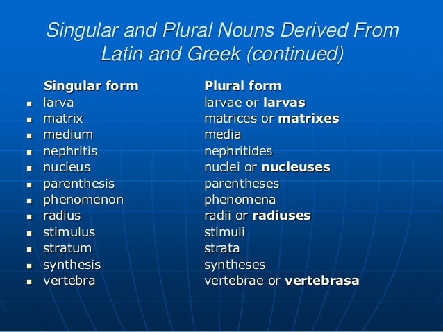 grammar points on bio medical writing dr steve wallace plural form of stratum