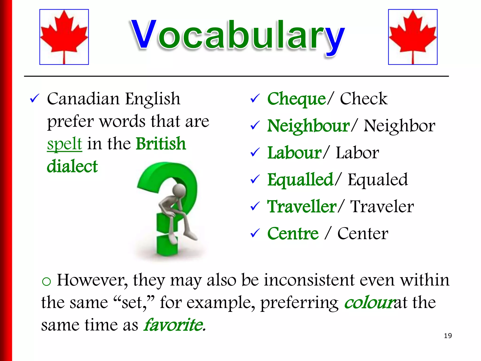 Canadian English Words