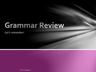 Grammar review verb tenses | PPT