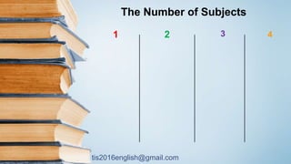 tis2016english@gmail.com
41 2 3
The Number of Subjects
 