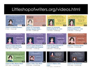 Littleshopofwriters.org/videos.html
 