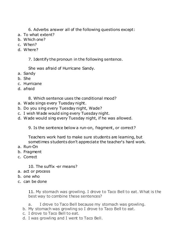 Grammar test 1