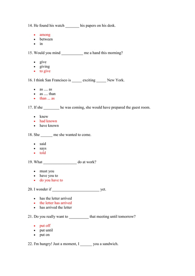 Grammartestmultiplechoice Alex Ortiz | PDF