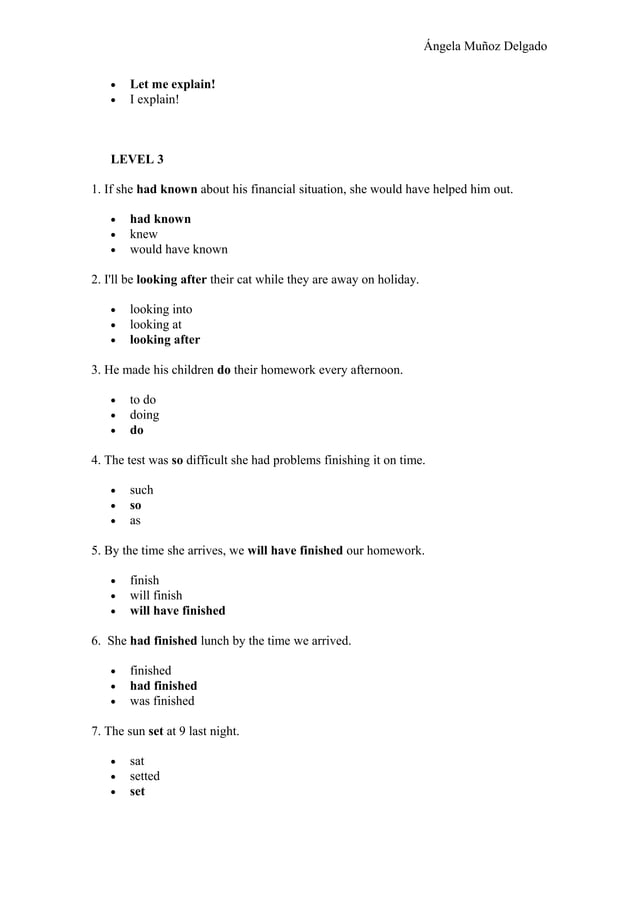 Grammar test multiple choice (1) corregido | PDF