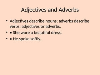 Grammar Preposition Question Tag and Adjective and Adverb | PPTX