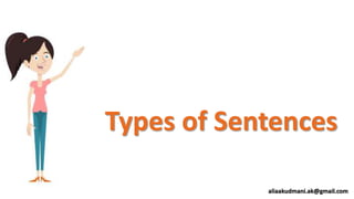 Types of Sentences
aliaakudmani.ak@gmail.com
 