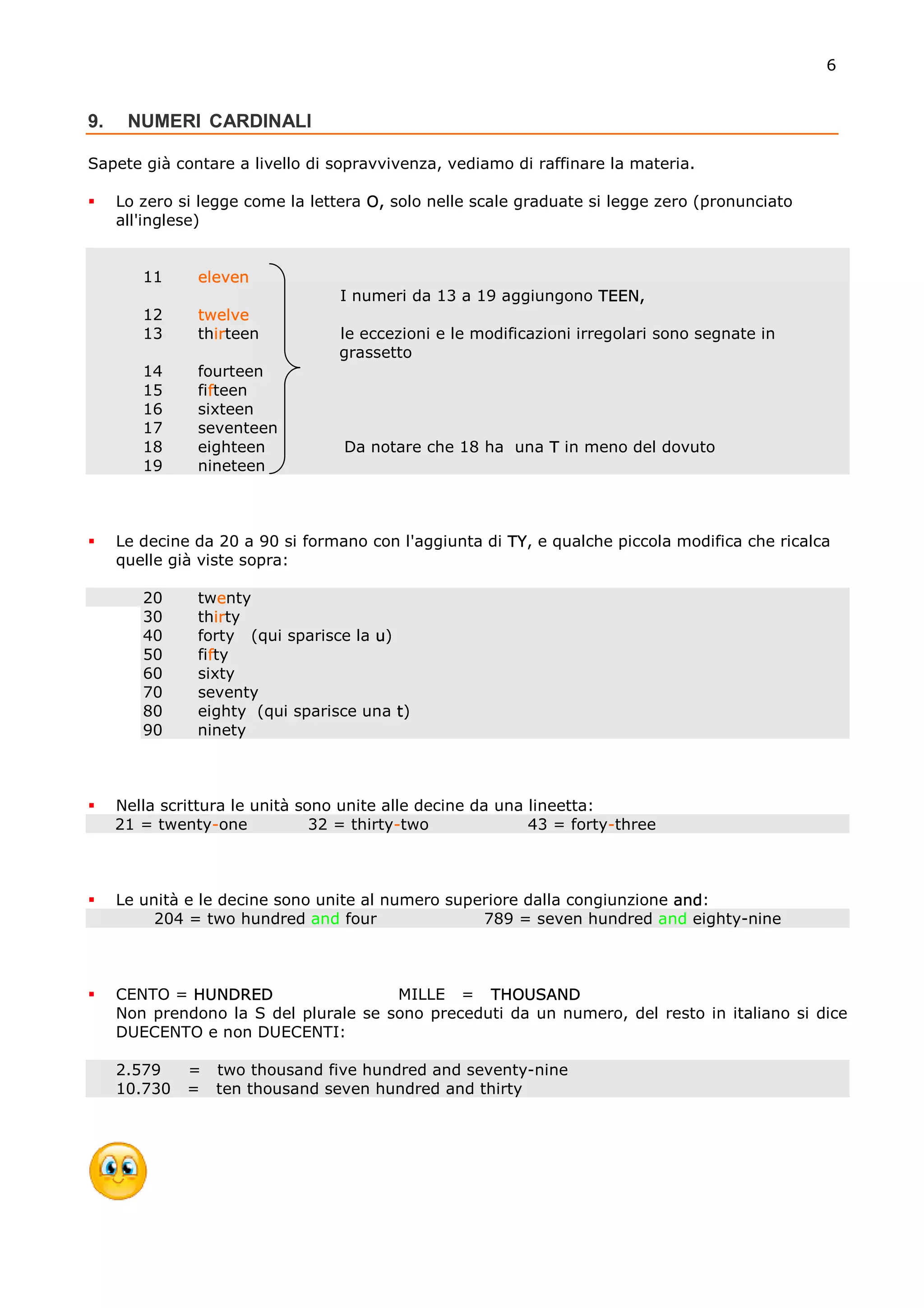 45 numeri in decine garanzia 7