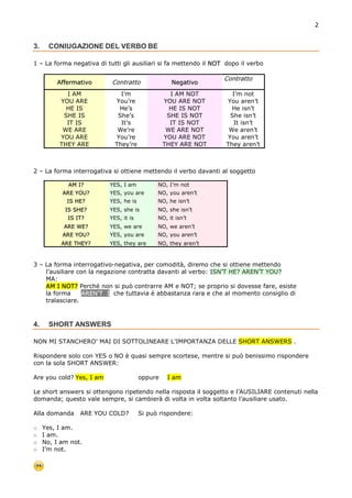 Regole di Base della grammatica inglese, livello B2: Appunti di Inglese